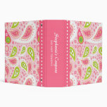 Trendy pink paisley personalized coupon binder