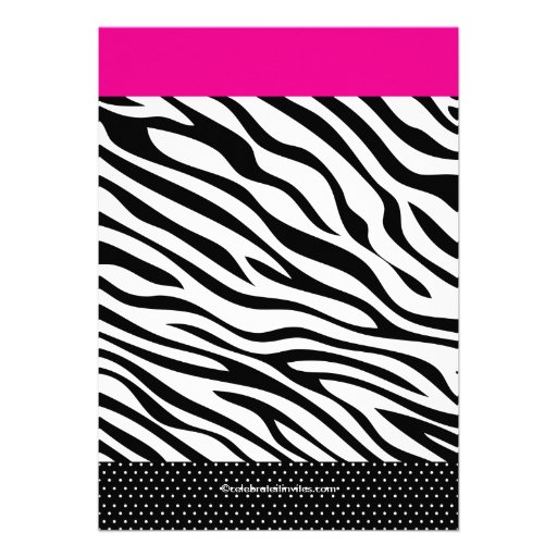 Trendy PInk Zebra Frame Baby Shower Invitation