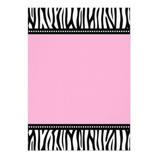 Trendy Pink Zebra Girl Baby Shower Invitations