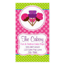 Trendy Polka Dot Cake Pop Cupcake Bakery Design Business Card Templates