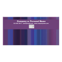 Trendy purple blue stripes - customizable photo cards