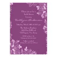 Trendy Purple Floral Bridal Shower Invite