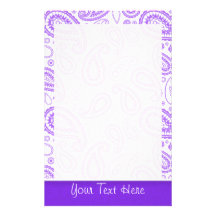Trendy Purple Paisley Customized Stationery