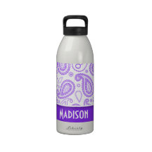 Trendy Purple Paisley Drinking Bottle