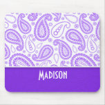 Trendy Purple Paisley Mouse Pads