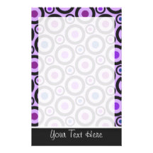 Trendy Purple Polka Dot Customized Stationery