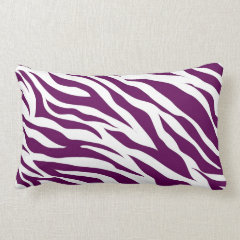 Trendy Purple White Zebra Stripe Wild Animal Print Throw Pillows