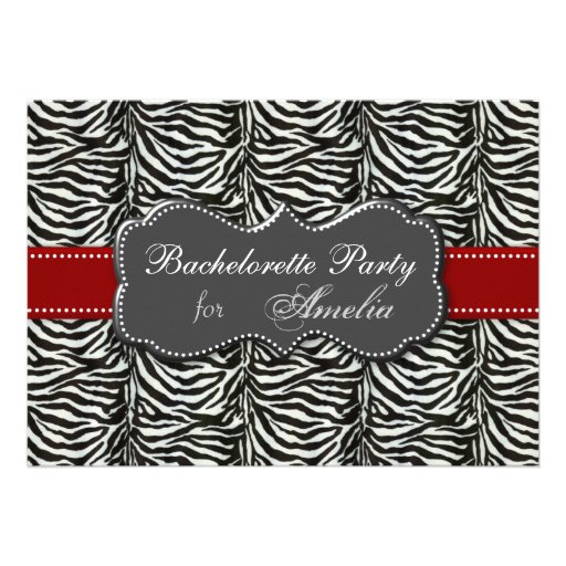 trendy red Bachelorette Party Invitations