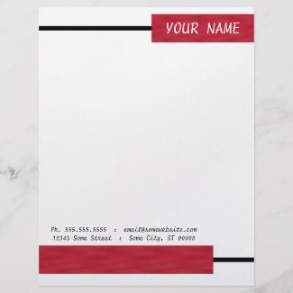 Trendy Red Box Design Letterhead letterhead