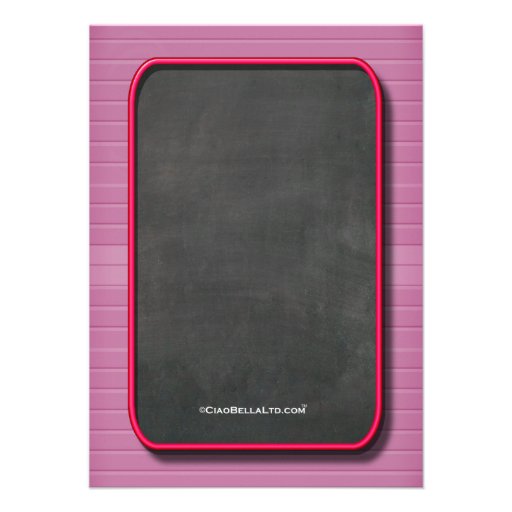 Trendy Red Neon Chalkboard Birthday Party Invite
