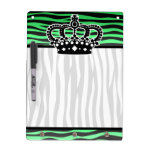 trendy royal emerald green and black zebra dry erase boards