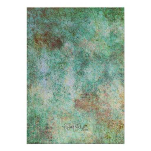 Trendy Rustic Patina Wedding Invite