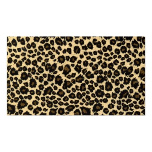 Trendy Safari Leopard Print Business Cards (back side)