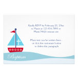 Trendy Sailboat Baptism RSVP Enclosure Cards Invitations