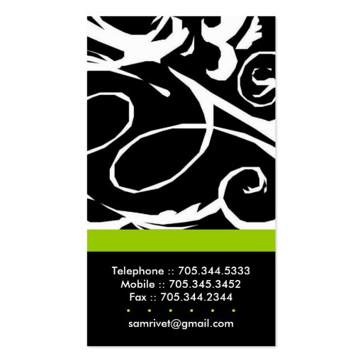 Trendy Salon Business Card (back side)