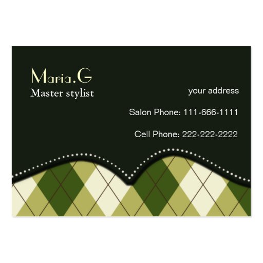 trendy Salon businesscards Business Card Template (back side)