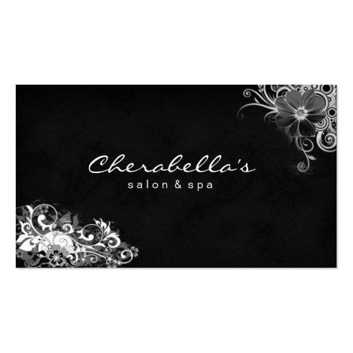 Trendy Salon Spa Floral Business Card White (front side)