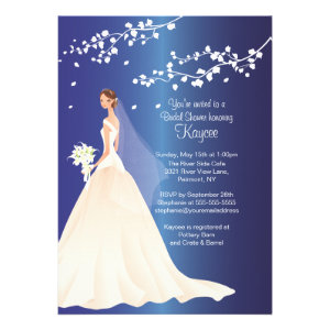 Trendy Sapphire Bride Bridal Shower Invite