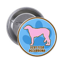 Trendy Scottish Deerhound Pinback Buttons