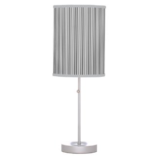Trendy Silver Gray Vertical Stripes Desk Lamp
