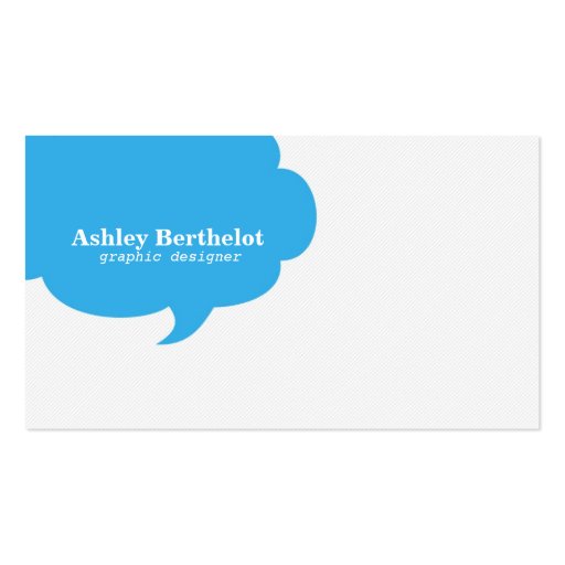Trendy Speech Bubble Business Card Template (front side)