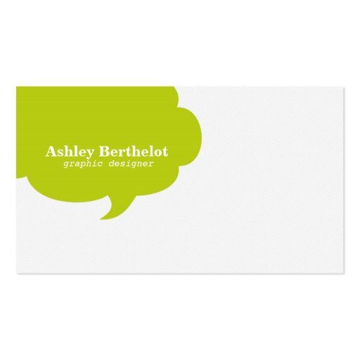 Trendy Speech Bubble Business Cards (front side)