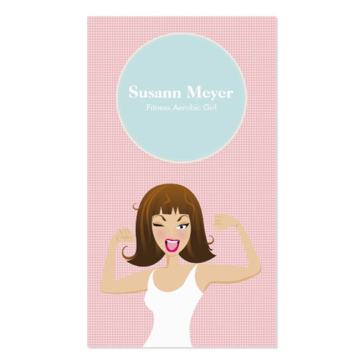 TRENDY SPORTY CUTE GIRLS BUSINESS CARD (front side)