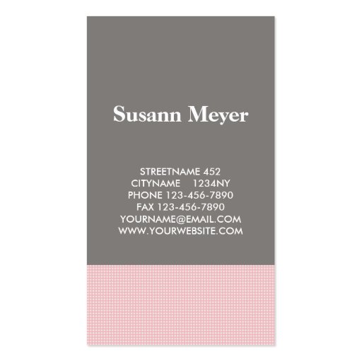 TRENDY SPORTY CUTE GIRLS BUSINESS CARD TEMPLATE (back side)