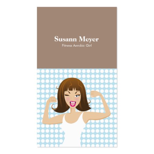 TRENDY SPORTY CUTE GIRLS BUSINESS CARD TEMPLATE (front side)