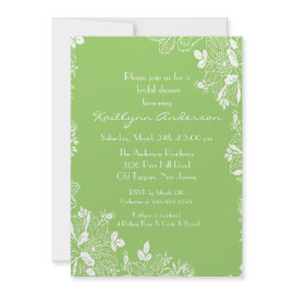 Trendy Spring Green Floral Bridal Shower Invite invitation
