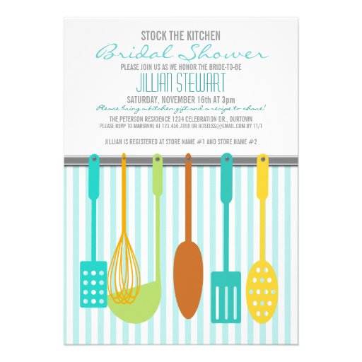 Trendy Stock the Kitchen Bridal Shower Invitations