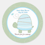 Trendy Stripe Turtle Custom Favor Sticker