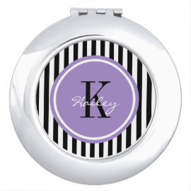 Trendy Stripes Personalized Compact Mirror