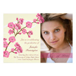 Trendy stylish cherry blossom photo graduation personalized announcement