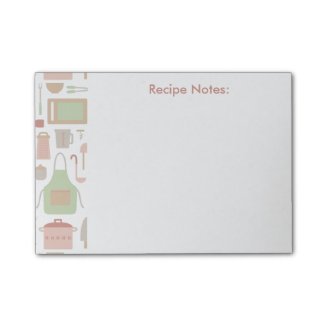 Trendy Stylish Kitchen Cooking Utensils Pattern Post-it® Notes