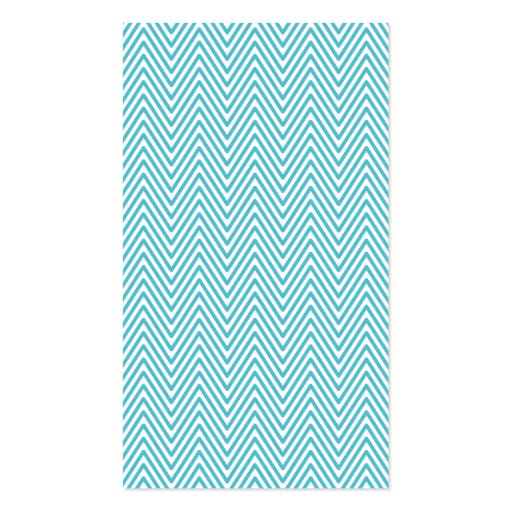Trendy stylish ocean blue chevron pattern vertical business card templates (back side)