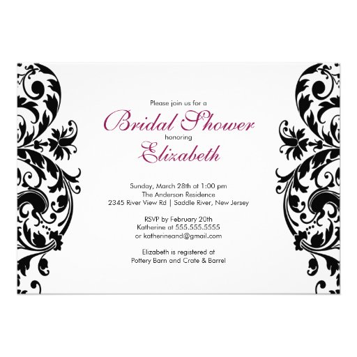 Trendy Swirl Flourish Bride Bridal Shower Invite