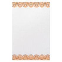 Trendy tangerine Japanese wave pattern stationery