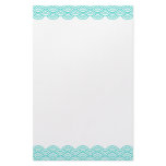 Trendy teal aqua Japanese wave pattern stationery