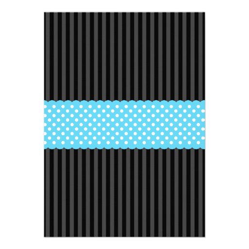 Trendy Teal Blue Zebra Carriage Baby Shower Announcement
