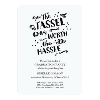 Trendy Text Graduation Invitation