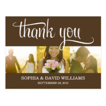 TRENDY THANKS | WEDDING THANK YOU CARD POST CARD