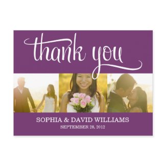 TRENDY THANKS | WEDDING THANK YOU CARD postcard