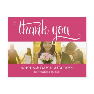 TRENDY THANKS | WEDDING THANK YOU CARD postcard