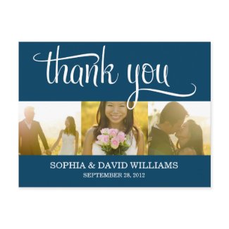 TRENDY THANKS | WEDDING THANK YOU CARD postcard