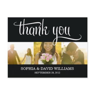 TRENDY THANKS | WEDDING THANK YOU CARD postcard