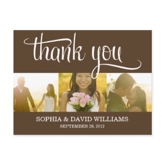 TRENDY THANKS | WEDDING THANK YOU CARD postcard