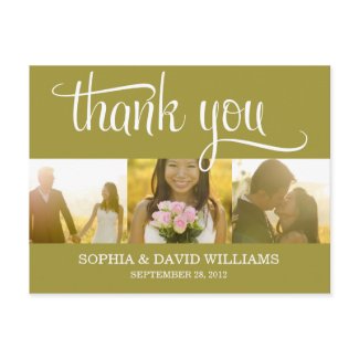 TRENDY THANKS | WEDDING THANK YOU CARD postcard