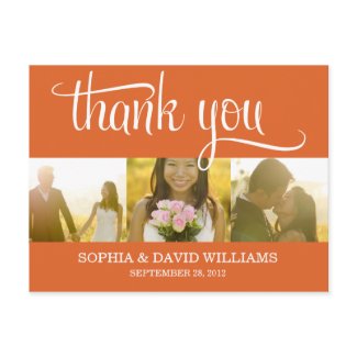 TRENDY THANKS | WEDDING THANK YOU CARD postcard