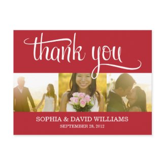 TRENDY THANKS | WEDDING THANK YOU CARD postcard